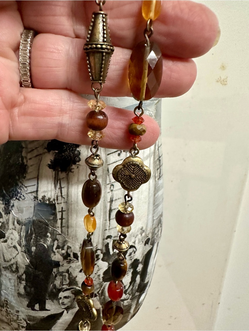 Lauren Ralph Lauren Amber, Brown & Gold Beaded Necklace